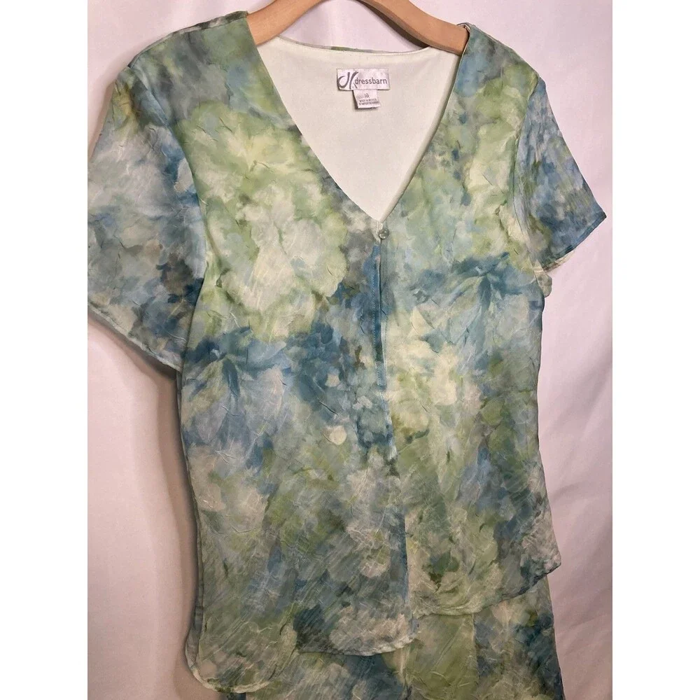 Fairycore Maxi Dress Skirt 16 Sheer Whimsical Flowy Mermaid Green Blue